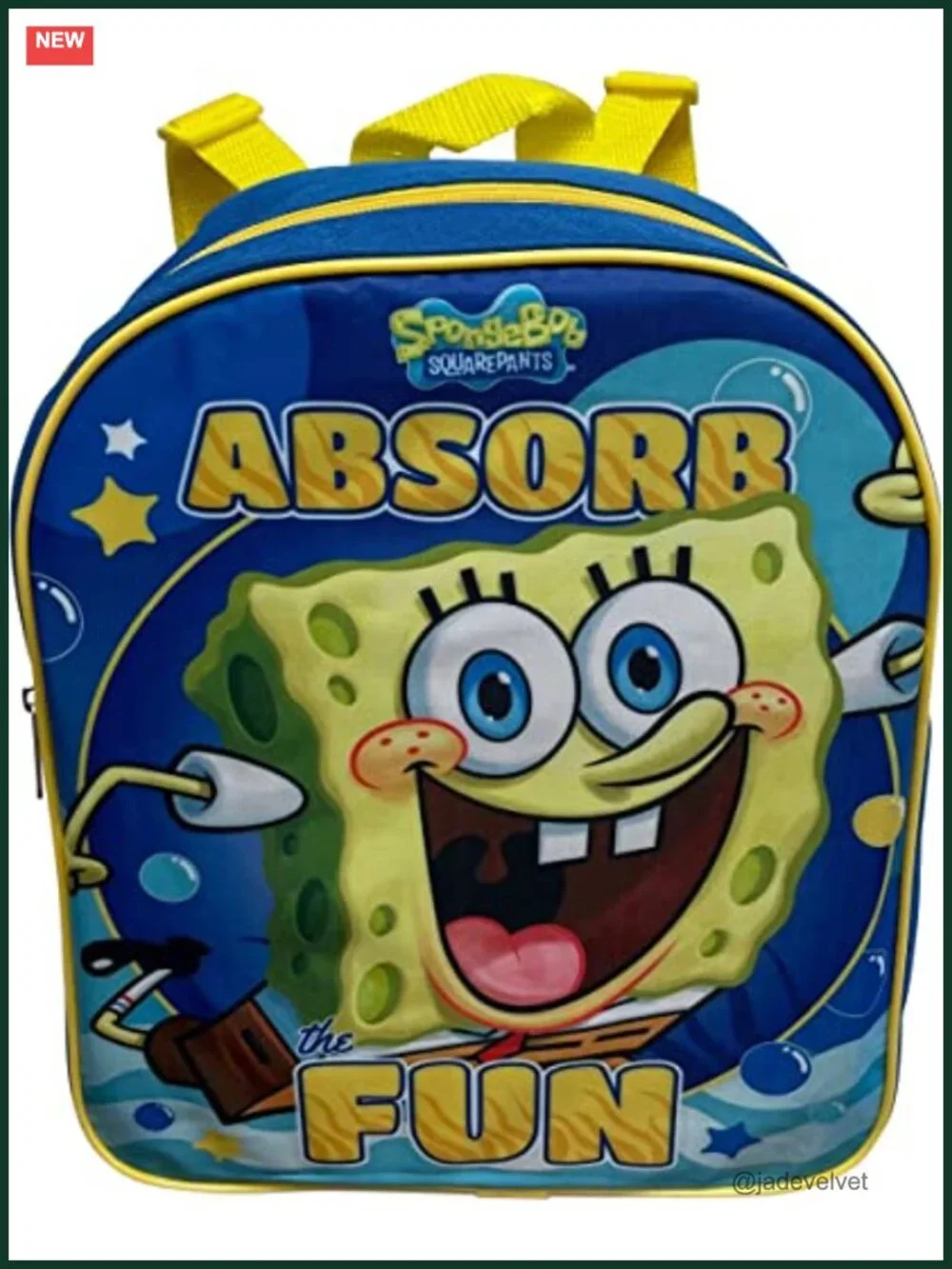 SpongeBob Toddler Mini Backpack - Durable Polyester, Adjustable Straps, 12 Inch
